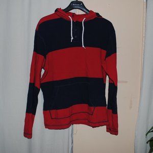 Old Navy Hoodie Mens Red Blue Striped Medium